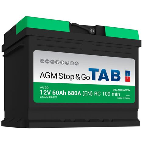 Batterie ENERGIZER PREMIUM AGM EA60L2 12 V 60 AH 680 AMPS EN