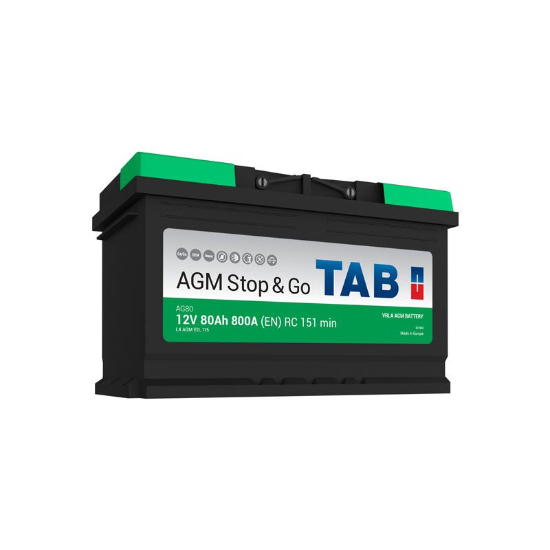 Batterie de démarrage TAB Start&Stop agm L4 AG80 12V 80Ah 800A