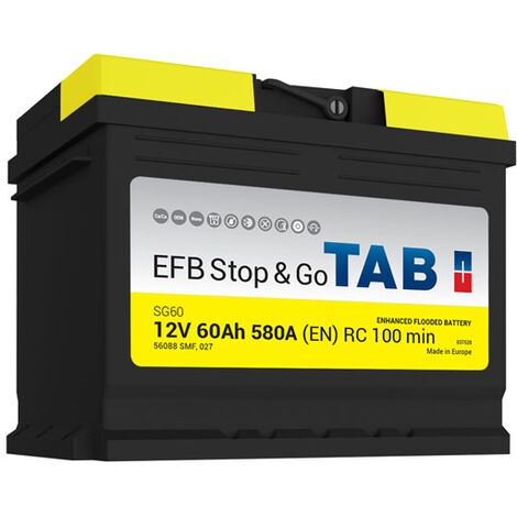 Batterie de démarrage TAB Start&Stop EFB L2 SG60 12V 60Ah 600A
