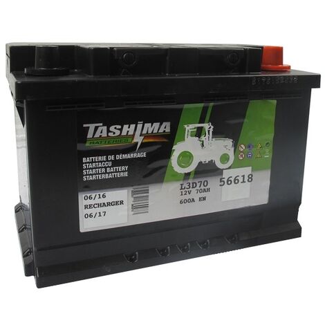 Batterie De Démarrage Tashima 12v - 70a + à Droite - L: 278mm, L: 175mm, H: 190mm