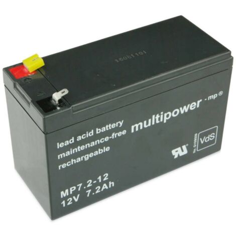 Batterie de plomb - MULTI POWER - MP7,2-12 - 12V 7,2Ah - AGM - Longue durée de vie