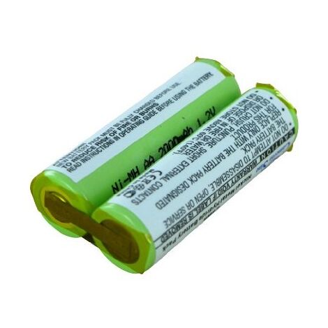 Batterie de rasoir électrique 2xAA NI-MH 2.4V 2000mah avec pattes