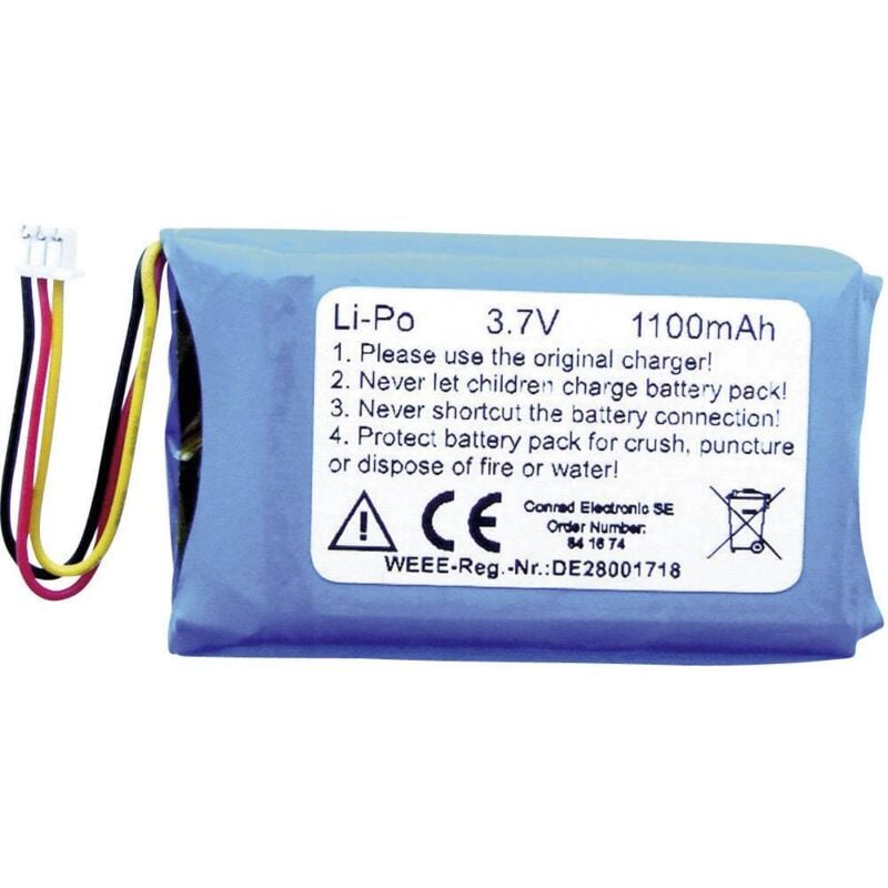 1Z10116 Pile rechargeable spéciale fiche mâle LiPo 3.7 V 1100 mAh