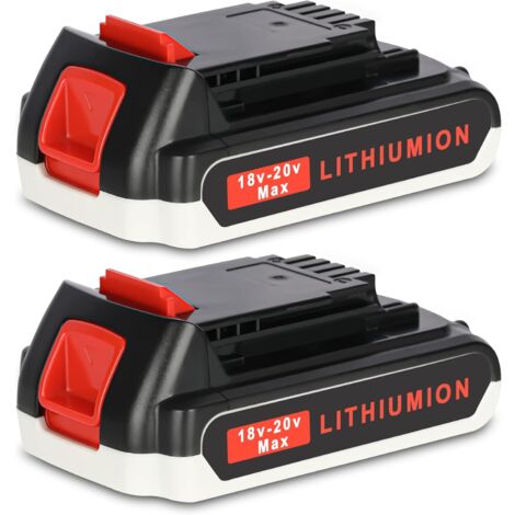 Batterie de remplacement 2X 18V 3.0Ah – LBXR20 – Lithium pour Black et Decker – Compatible BL2018-XJ, BL1518-XJ, BL4018 - LST220