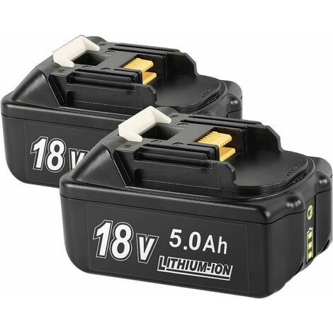 Batterie de remplacement BL1850B (pack de 2) Bsioff 18V 5.0Ah compatible avec Makita BL1850B BL1830B BL1840 BL1840B BL1850 BL1850B BL1860B BL1890 BL1815 BL1825 BL1835 BL18 avec voyant lumineux