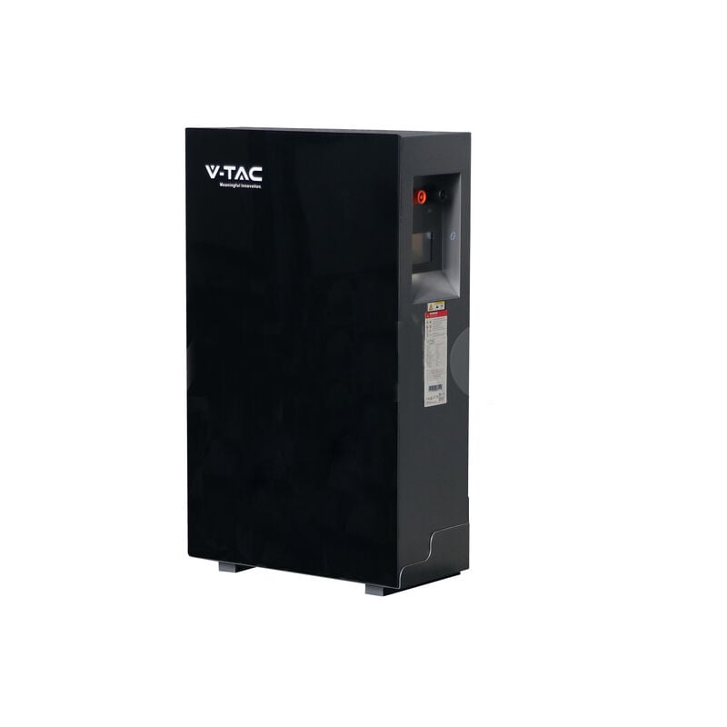 V-tac - Batterie de stockage à onduleur solaire 10,24 kWh avec bms intégré cei 0-21 51,2 v 200 Ah Wi-Fi Écran tactile Design en verre Noir Garantie