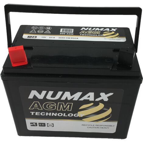 Batterie de tondeuse autoporté Numax Motoculture U19 896 AGM 12V 32Ah / 330A + GAUCHE