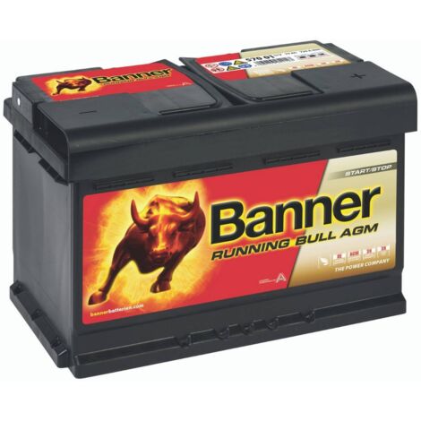Batterie de voiture AGM 12V 70Ah 720A – 57001 – Pour démarrage et décharge lente – Dimensions 278x175x190mm – Banner
