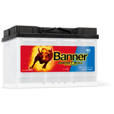 Batterie décharge lente 95601 12V 80Ah – Plomb Calcium – Pour marins, solaires et stationnaires – Longueur 278mm, Hauteur 190mm – Banner
