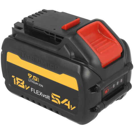 Batterie DeWalt FlexVolt 18/54V 9Ah – Construction durable ABS+PC – Indicateur de charge LED – Système de protection avancé - DCB547
