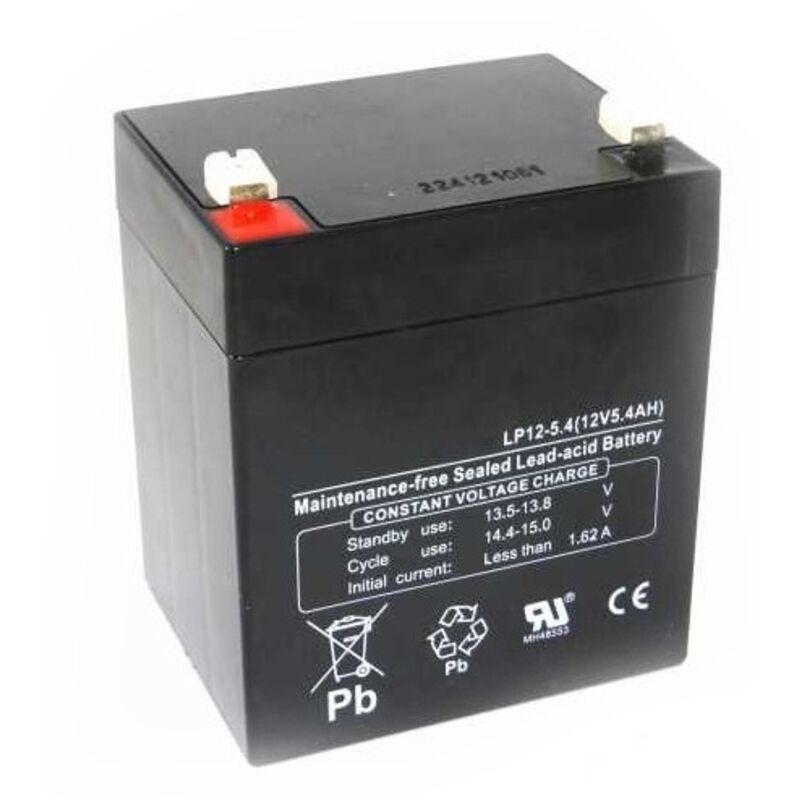 Batterie motoculture TASHIMA 12V, 5,4A adaptable pour CASTELGARDEN, FLYMO et SABO. L: 89, l: 69, H:104mm, + à gauche 100% étanche. - Batterie à