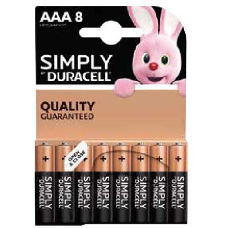 BATTERIE DURACELL ALKALINE SIMPLY """AAA MN2400"""(BL. 8PZ) MINISTILO