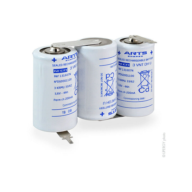 Batterie eclairage secours 3 vnt dh u cote/cote 3.6V 4Ah - Arts Energy
