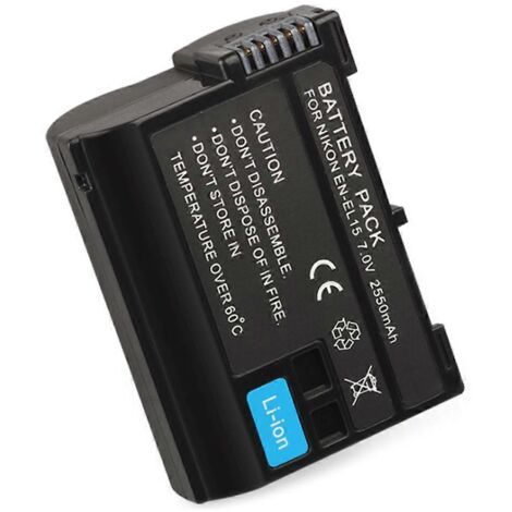 Batterie EN15 pour Nikon D850 D810 D7200, 2550mAh 7.2V