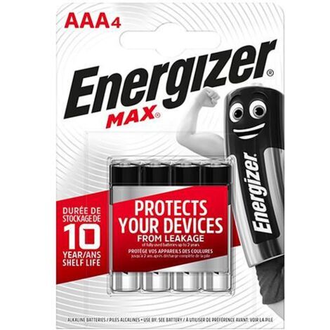 BATTERIE ENERGIZER ALKALINE """AAA MAX""" (BL.4PZ) MINISTILO AAA 2400