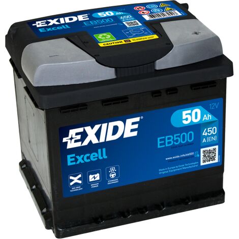 BATTERIE EXIDE AGM G34 12V 50AH 800A 260X173X206 EK508