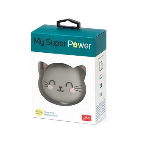 Batterie externe Legami My Super Power Kitty 4800 mAh Gris et rose
