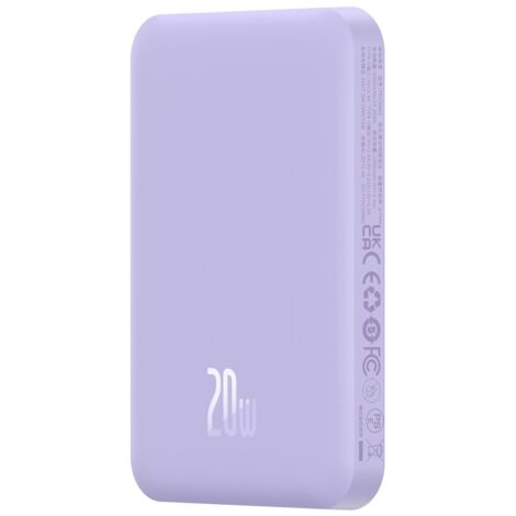 Batterie externe magnétique Baseus Mini 5000 mAh 20 W (violette)
