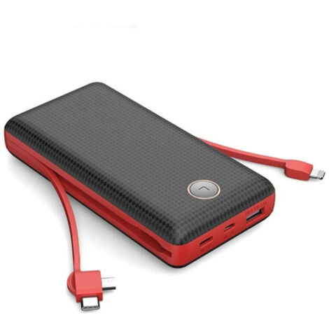 Batterie Externe Portable Q-t70 3 En 1 20 000 Mah, Charge Rapide, éclairage Led
