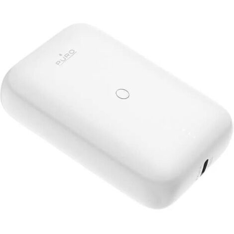 Batterie externe Puro Compacte 10000 mAh USB A et USB C Blanc