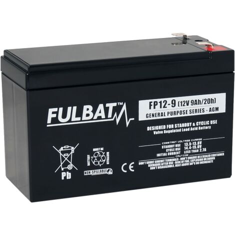 Batterie FULBAT AGM plomb EtancheFP12-9 (T2) 12 Volts 9 Amps