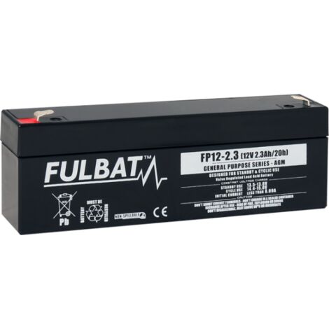 BATTERIE FULBAT FP12-2.3 AGM 12V 2.3Ah - compatible NP2.3-12 / UL2.4-12