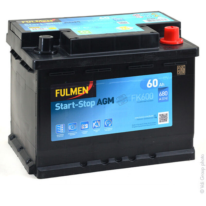 Fulmen - Batterie voiture Start-Stop agm FK600 12V 60Ah 680A