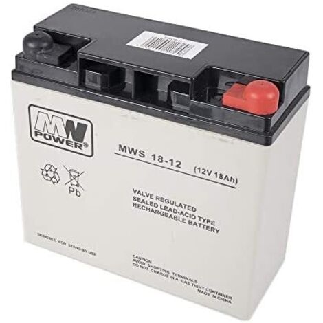 Batterie Gel PNI-ACC1812 12 V/18 Ah MW 18-12S Gris/Noir