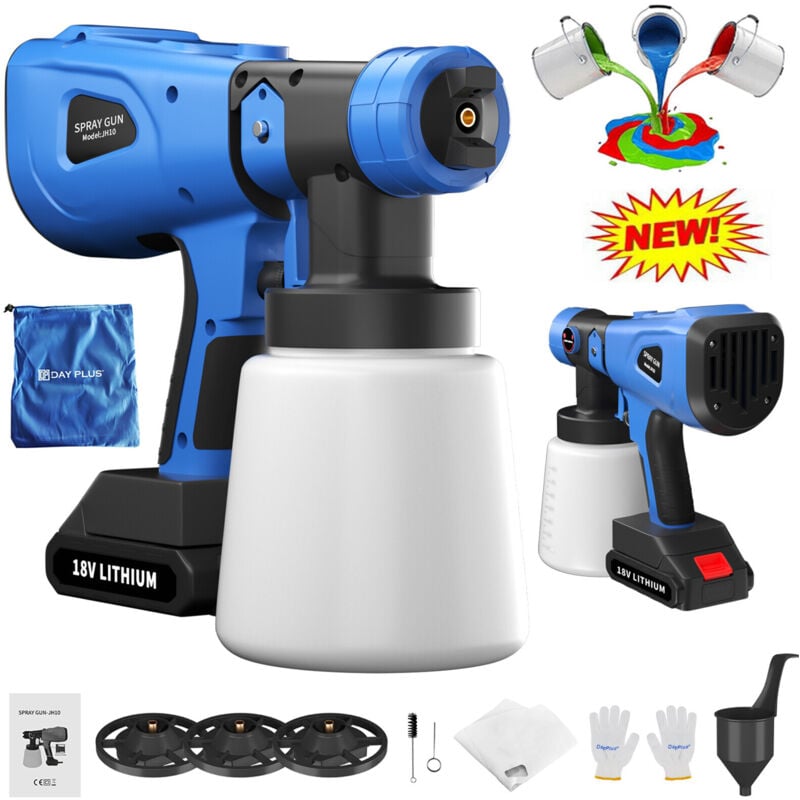 Batterie hvlp ensemble de pulvérisateur de peinture murale électrique pistolet de pulvérisation