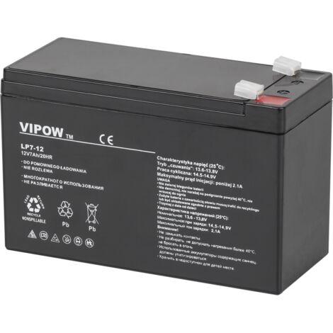 BATTERIE INDUSTRIELLE VIPOW BATTERIE AU PLOMB, SANS ENTRETIEN 12 V (7,0AH BAT0211)
