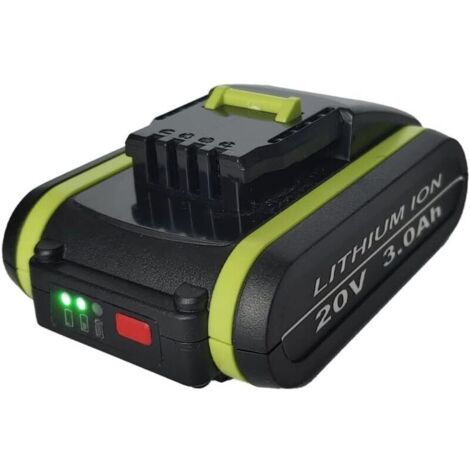 Batterie Li-ion de remplacement 20 V 3,0 Ah/3 000 mAh pour Worx WA3551 WA3551.1 WA3553 WA3553.2 WA3641
