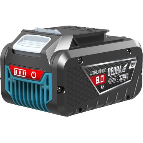 Batterie Li-Ion DEDRA 8,0 Ah 18 V - Autonomie prolongée, plus de puissance