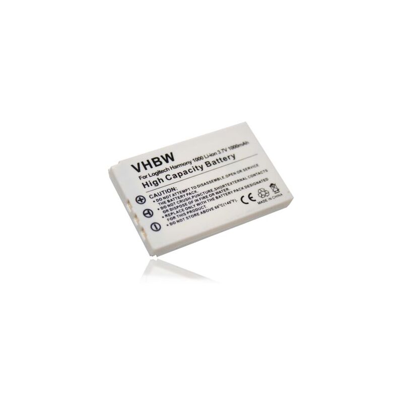 vhbw Batterie compatible avec Logitech Harmony 915 Remote télécommande remote control (1000mAh, 3,7V, Li-ion)