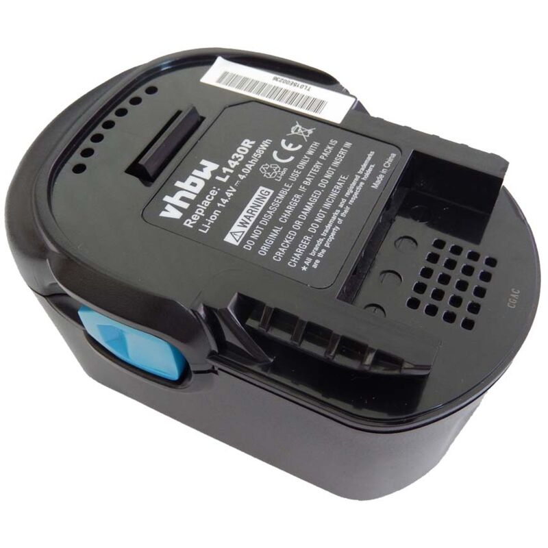 Batterie Li-Ion vhbw 4000mAh pour outils électroniques AEG BS 14 C, BS 14 X, BS14C, BS14X, BSB 14G, BSS 14. Remplace: L1430R, L1414, L1415,