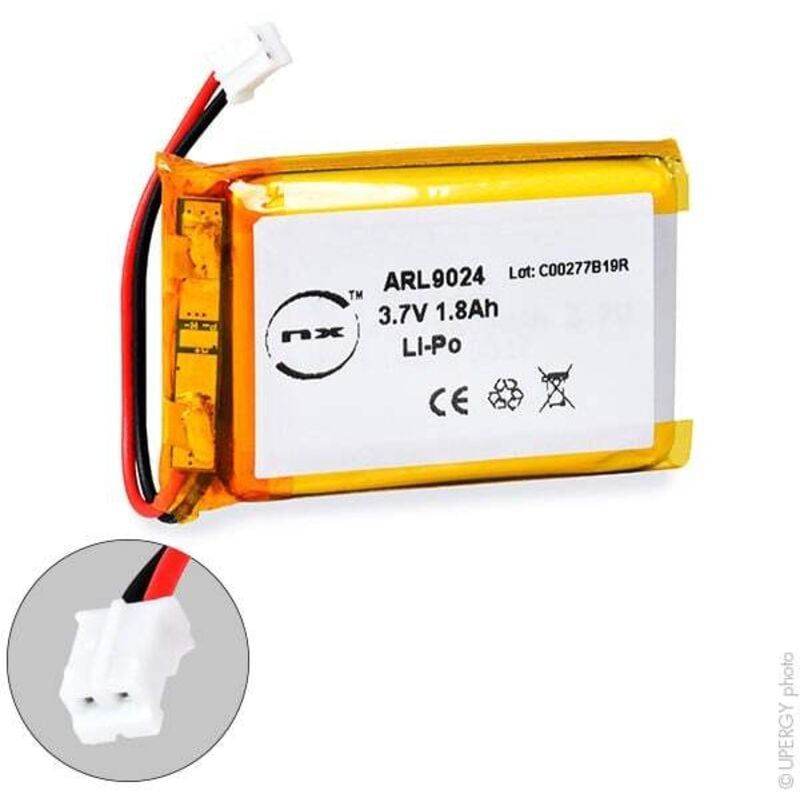 Batterie Li-Po 1S1P (103450) + pcm + jst PHR2 3.7V 1800mAh - NX