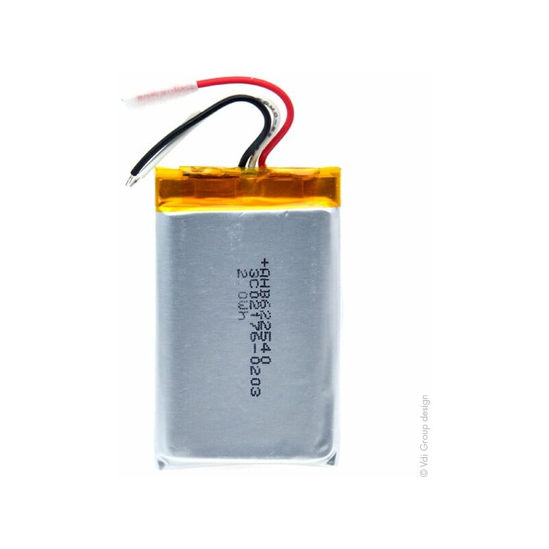 Renata / Swatch Group - Batterie Li-Po 1S1P ICP622540PMT+ PCM UN38.3 3.7V 550mAh fils
