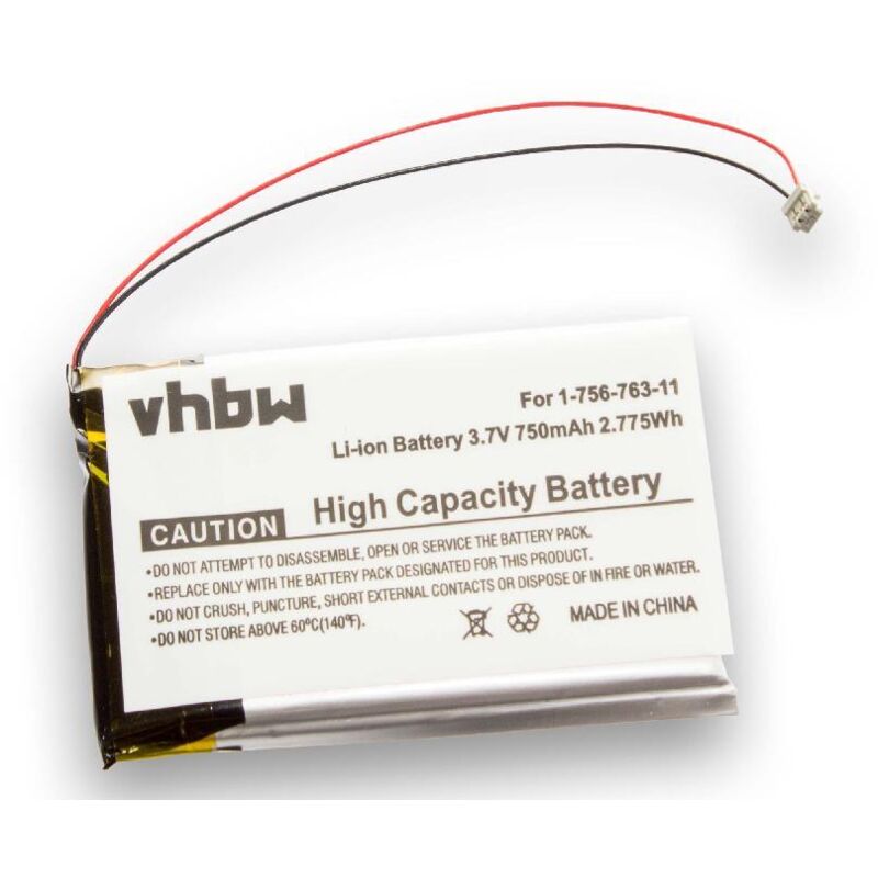 Batterie Li-Polymer 800mAh (3,7 V) pour Sony NW-HD1 MP3-Player.Remplace: PMPSYHD1.