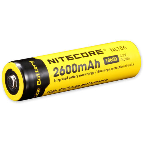 Batterie LiIon NITECORE 18650 NL1826, 4/3 A, 3,7 V-, 2600 mAh