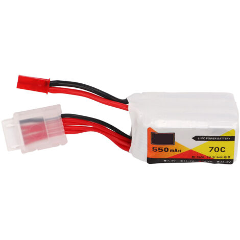 Batterie LiPo 14.8V 550mAh 70C 4S avec Connecteur JST Rouge - Courant de Sortie Stable pour Modélisme RC