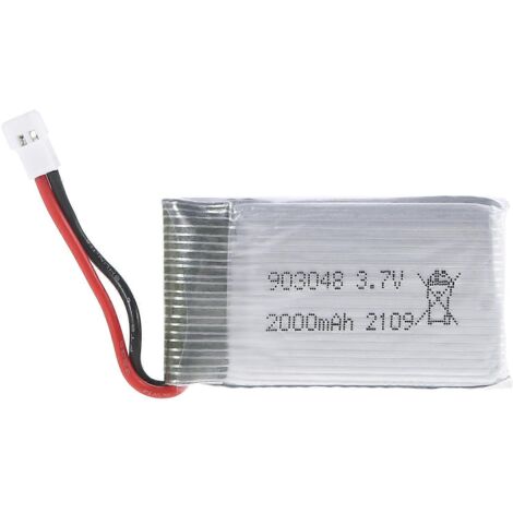 Batterie LiPo 3,7 V 2000 mAh 903048 - Batterie Li-ion/Chargeur - Pièces détachées pour la réparation de drones RC KY601S, H11D et H11C - 2000 mAh