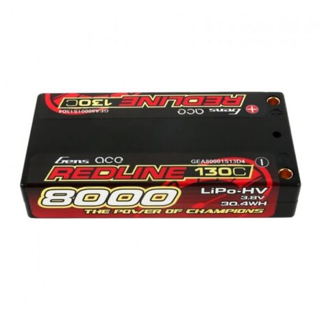 Batterie LiPo GENS ACE REDLINE SERIES 8000mAh 3.8V 1S2P 130C