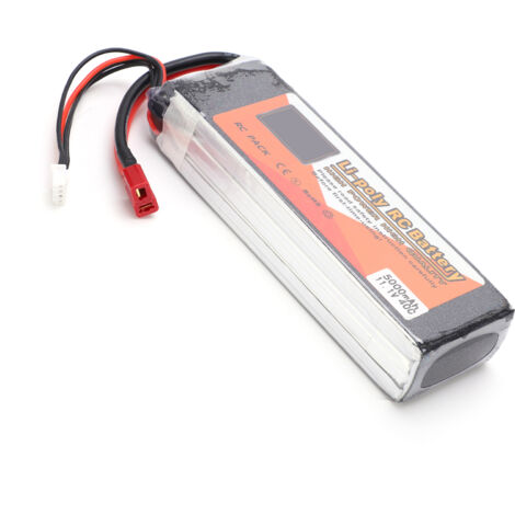 Batterie LiPo RC 11.1V 5000mAh 3S 40C avec Connecteur T pour Voiture, Bateau, Drone