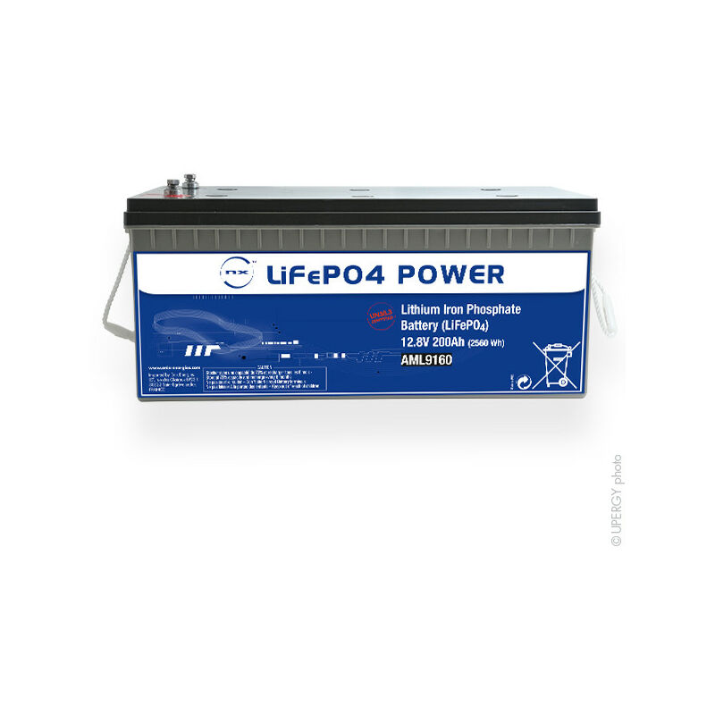 Batterie Lithium Fer Phosphate LiFePO4 power UN38.3 (2560Wh) 12V 200Ah M8-F - NX