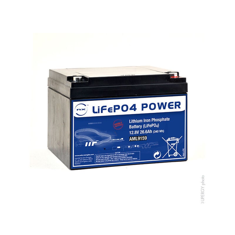 NX - Batterie Lithium Fer Phosphate LiFePO4 power UN38.3 (340Wh) 12.8V 26.6Ah M5-F