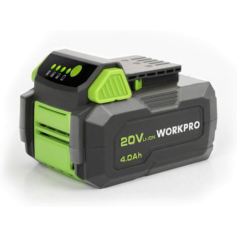 Batterie Lithium-ion 20V 4000mAh – Compatible outils WORKPRO – Protection surcharge et courts-circuits – Autonomie prolongée