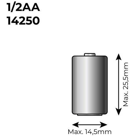 Batterie lithium lpt2 150 1/2 3,6v mod 14250 1200mah ø14,5x25,5mm