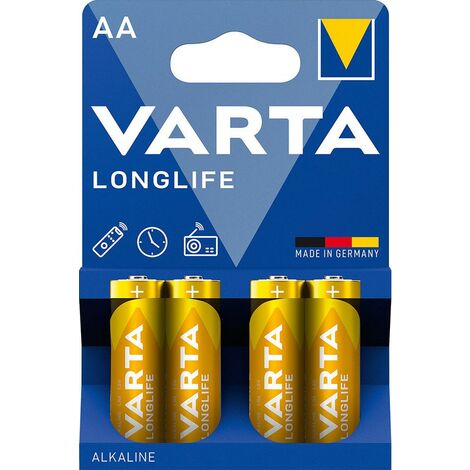 VARTA CONSUMER BATT.GMBHCO.KGAA VARTA Batterie Alkaline, Mignon, AA, LR06, 1.5V, Longlife, 10 Stück