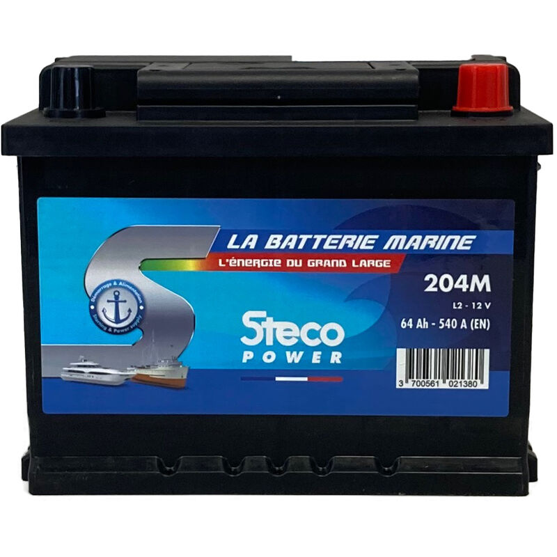 Stecopower - Batterie marine 12V 64Ah 540A 242x175x190 mm 204m