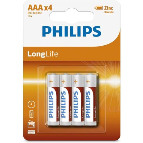 Batterie ministilo AAA Philips Longlife 4 pezzi
