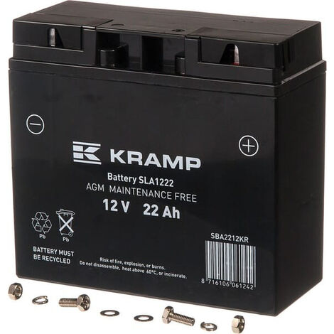 Batterie adaptable 12V 22Ah – Technologie sans entretien – Longue durée de vie pour motos et équipements – Pas de fuite ni d'entretien - SBA2212KR